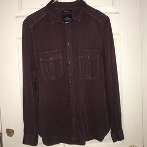 Casual burgundy button-up